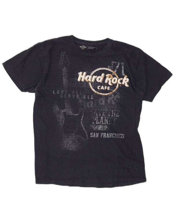 T-shirt grafica da uomo San Francisco Hard Rock Cafe, cotone nero medio