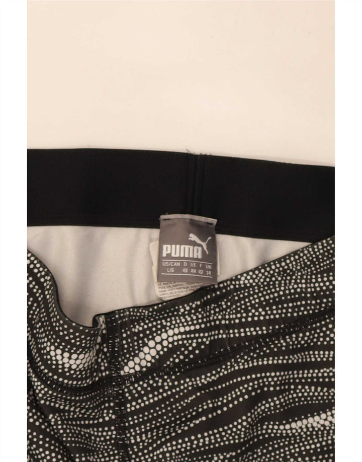 Leggings Capri da donna Puma UK 14 poliestere a righe nere medie