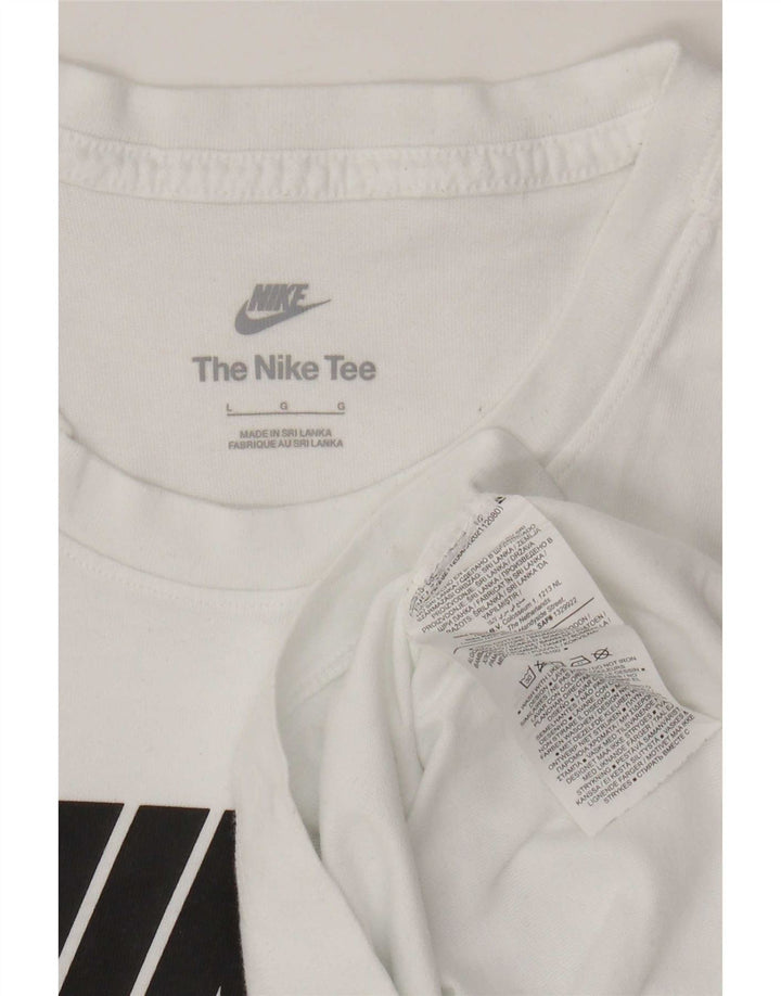 T-shirt grafica da uomo Nike Top grande in cotone bianco