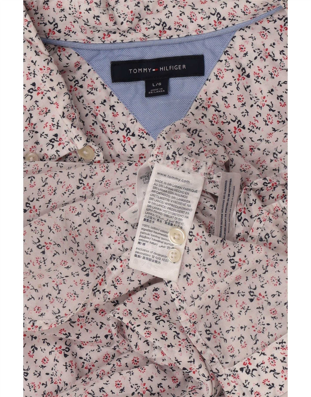 Camicia da uomo Tommy Hilfiger grande cotone floreale bianco