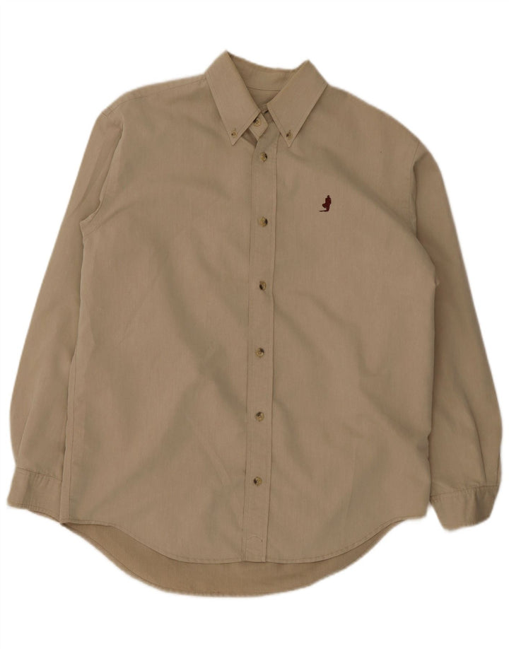 Camicia da uomo Marlboro Classics in cotone beige medio