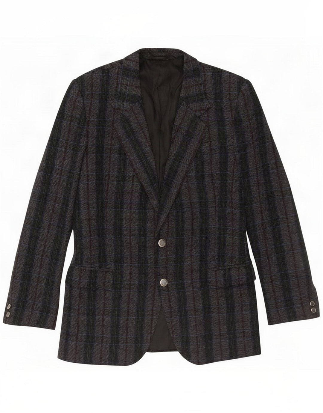 Marzotto Giacca blazer da uomo a 2 bottoni UK 38 scozzese grigio medio