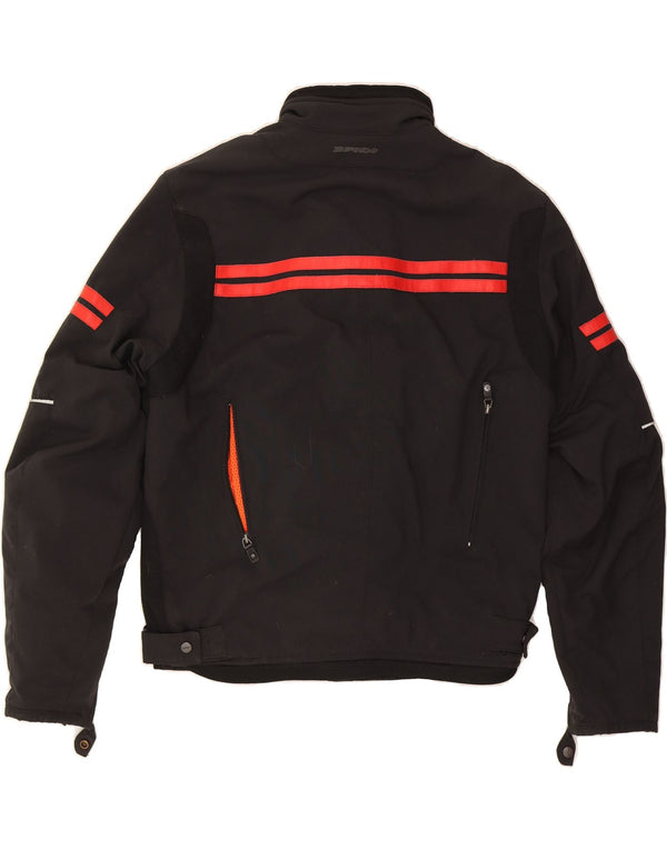 SPIDI Mens Moto Racer Bomber Jacket UK 16 Large Black Striped