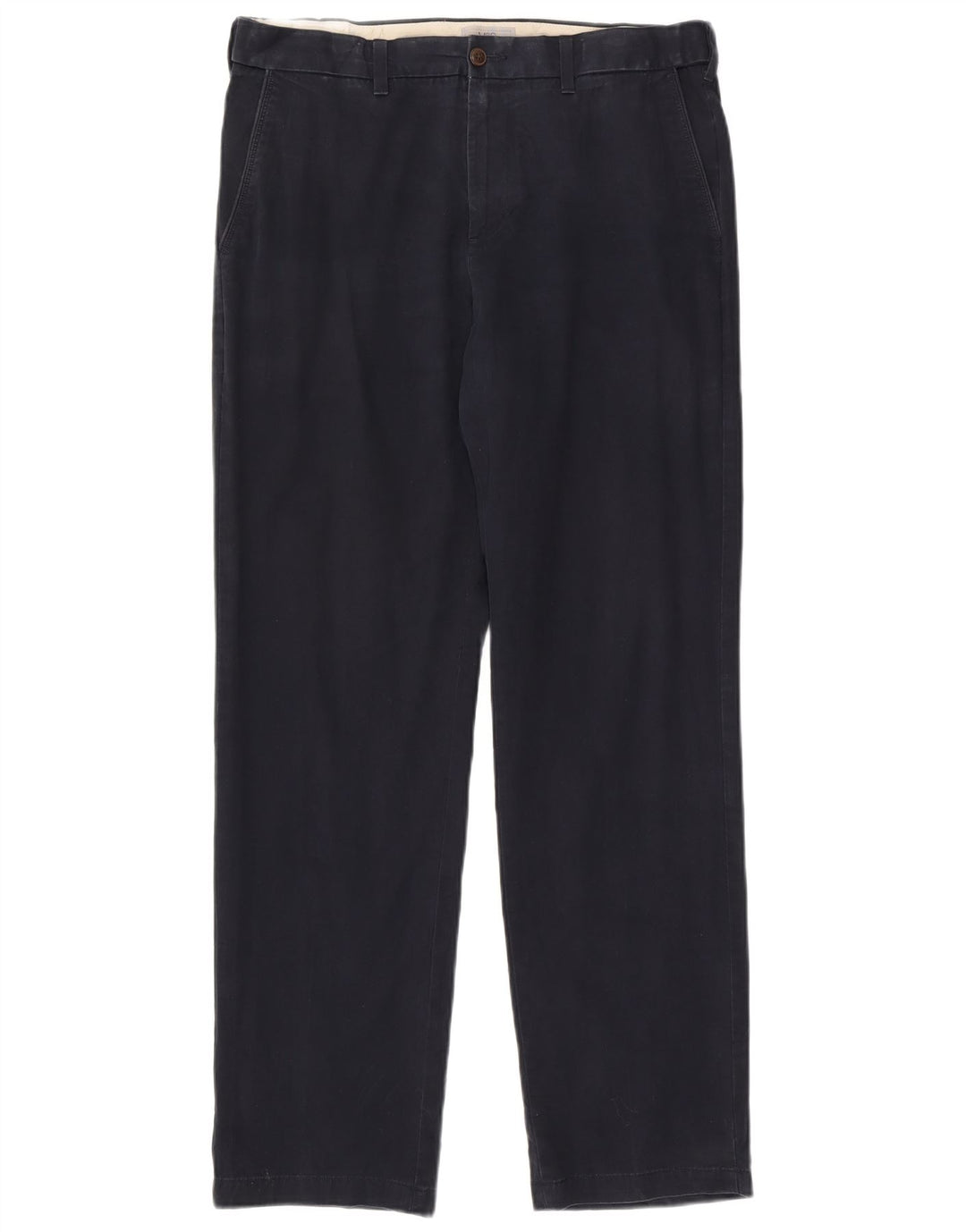 Pantaloni chino regolari da uomo Marks & Spencer W36 L33 cotone blu navy