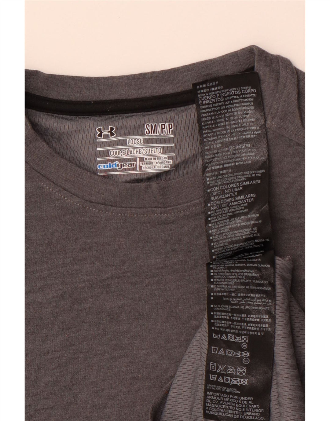 Maglietta da uomo UNDER ARMOUR Cold Gear Top piccola in poliestere grigio