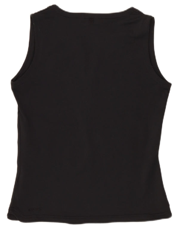 Canotta corta Nike Dri Fit da donna UK 10/12 Poliestere a righe nere medie