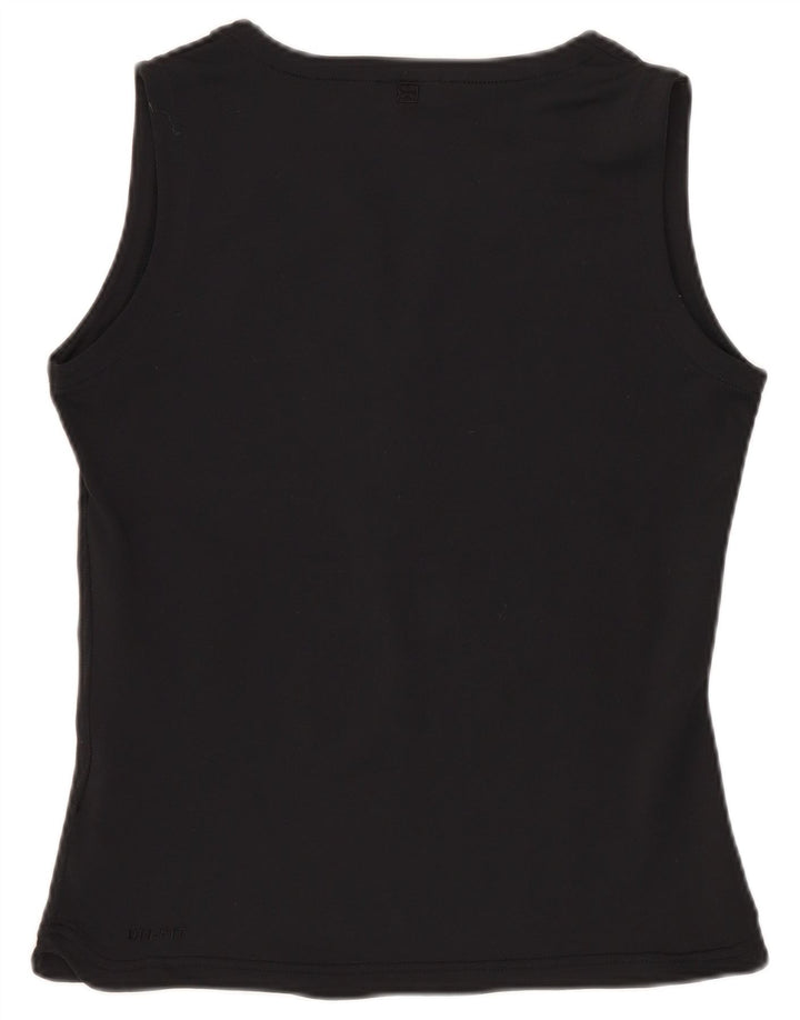 Canotta corta Nike Dri Fit da donna UK 10/12 Poliestere a righe nere medie