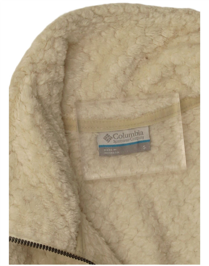 Giacca in pile da donna Columbia UK 10 Small Poliestere bianco sporco