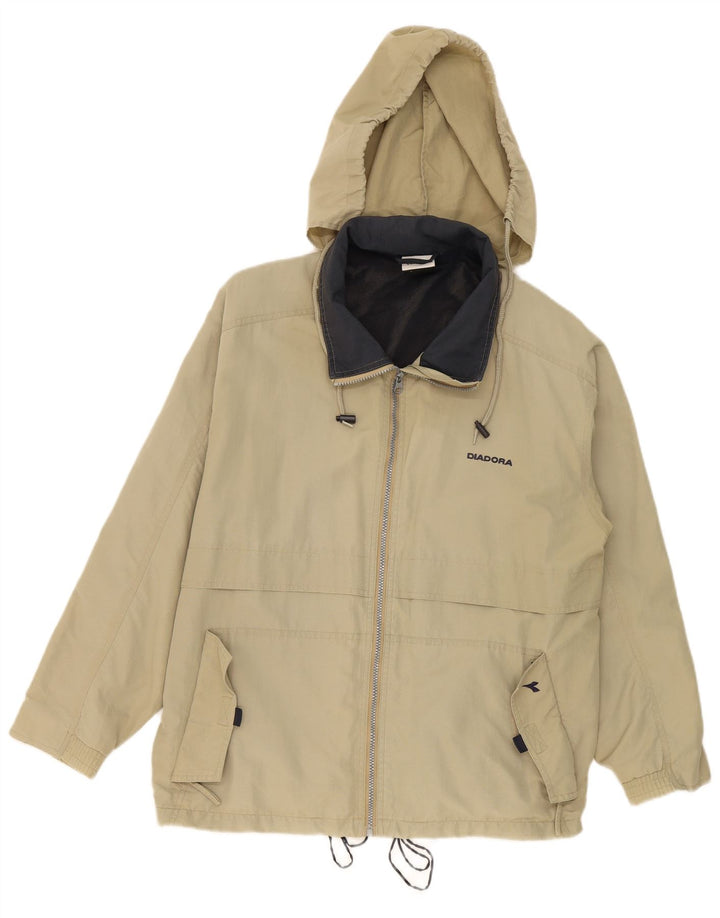 Giacca antipioggia con cappuccio da uomo Diadora UK 40 Large Khaki