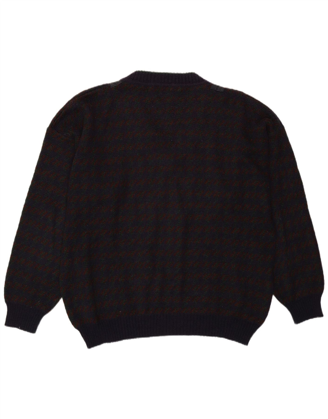 Maglione vintage da uomo con scollo a V XL viola a quadri
