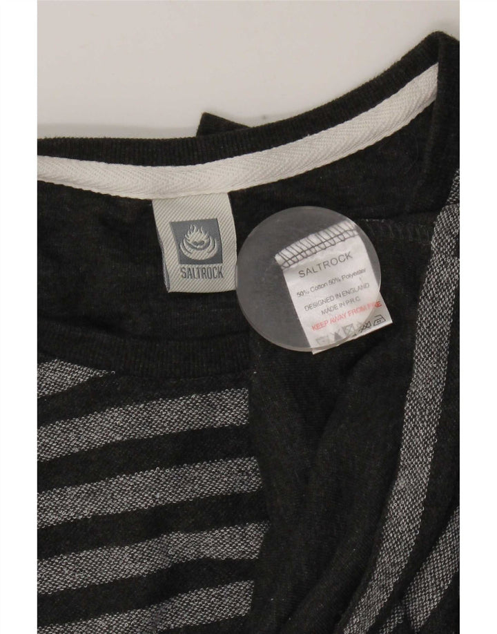 Saltrock Top da uomo a maniche lunghe XL in cotone a righe grigie