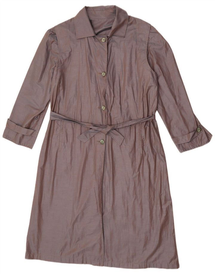Soprabito vintage da donna IT 46 grande in cotone marrone