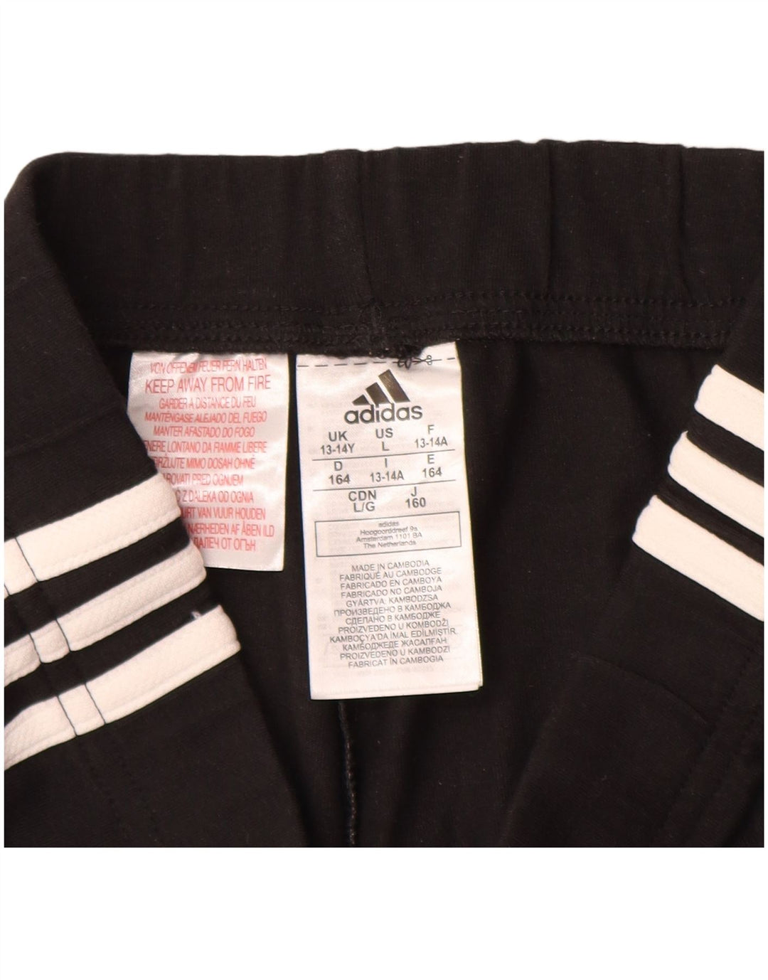 Pantaloni Tuta Bambina ADIDAS 13-14 Anni Cotone Nero