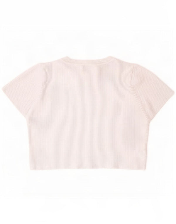 Zara Girls Crop T-Shirt Top 9-10 Years White Viscose