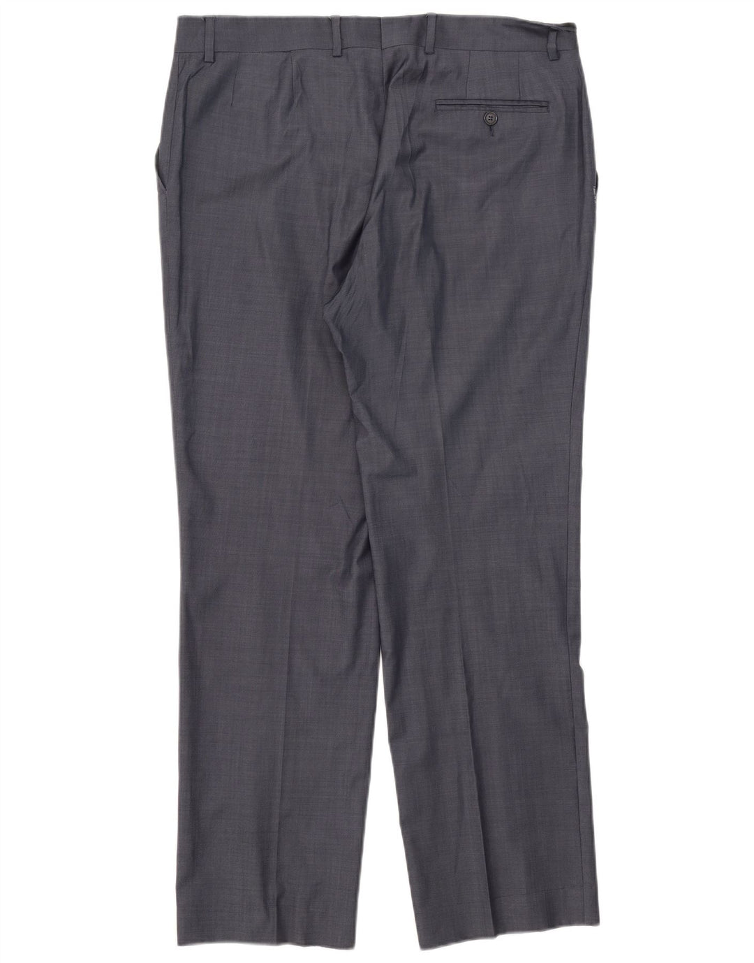 Pantaloni da abito dritti da uomo Zara W44 L31 in lana blu navy
