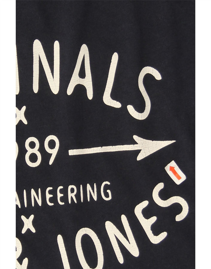 Jack & Jones Top grafico da uomo a maniche lunghe in cotone blu navy medio