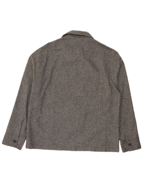 Camicia overshirt da uomo Zara in acrilico grigio medio