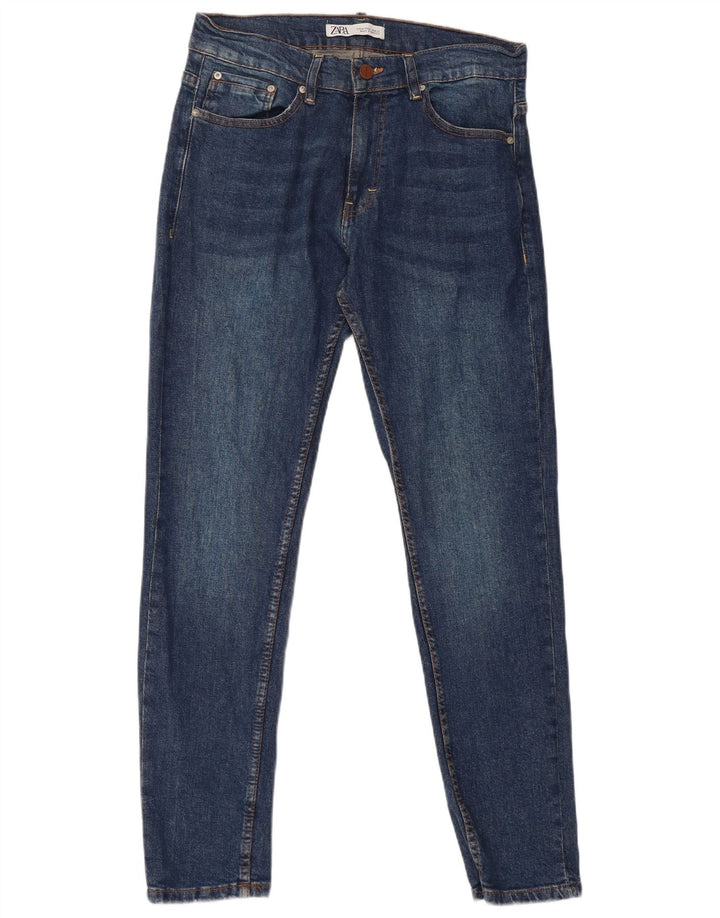 Jeans skinny da uomo ZARA EU 42 Large W32 L30 cotone blu