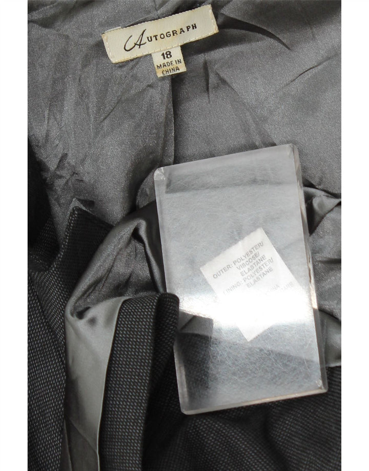 Giacca blazer autografa da donna Marks & Spencer UK 18 XL grigio maculato