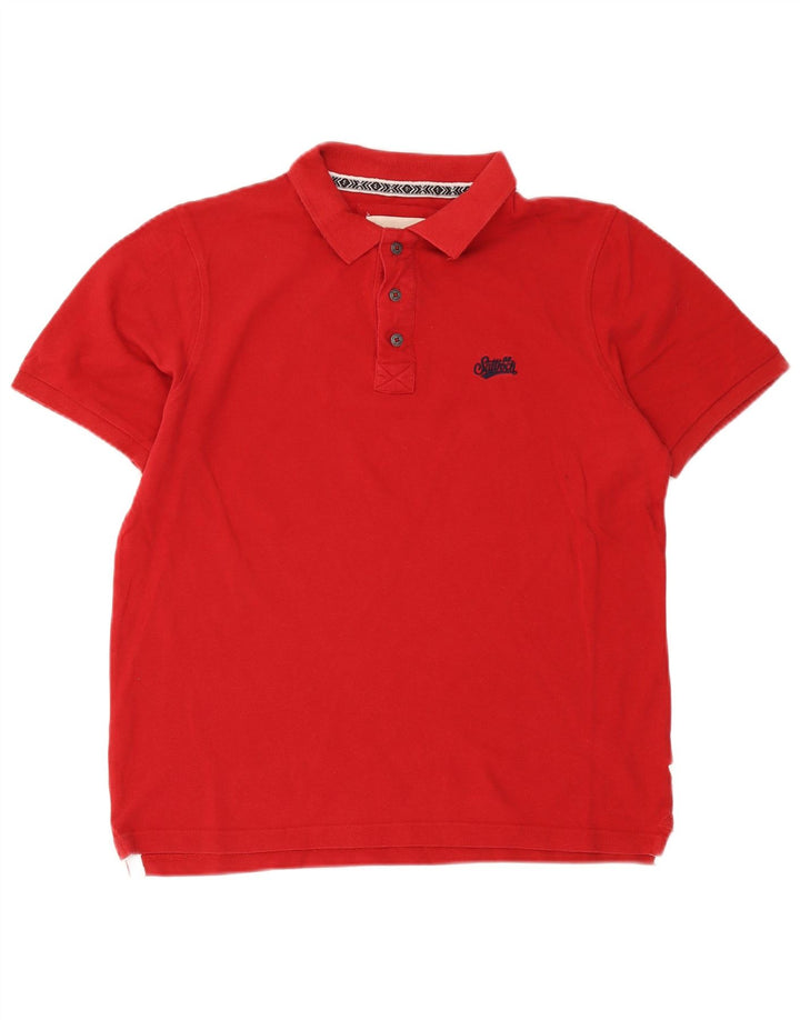 Polo da uomo Saltrock in cotone rosso medio