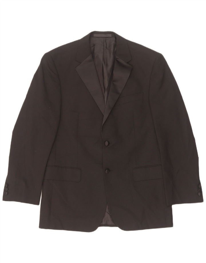 Giacca blazer a 2 bottoni da uomo Marks & Spencer UK 38 poliestere nero medio