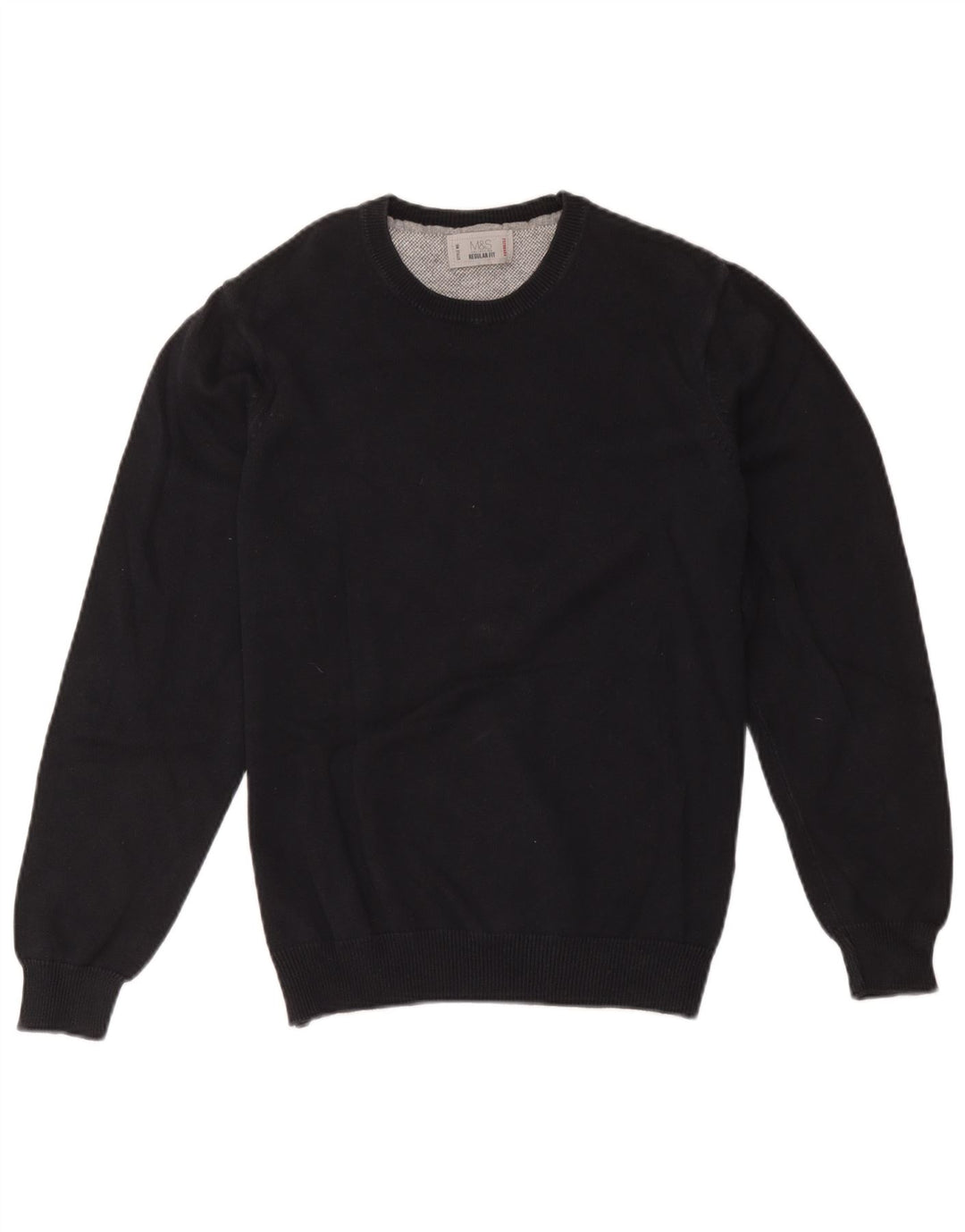 Maglione maglione girocollo da uomo Marks & Spencer vestibilità regolare nero medio