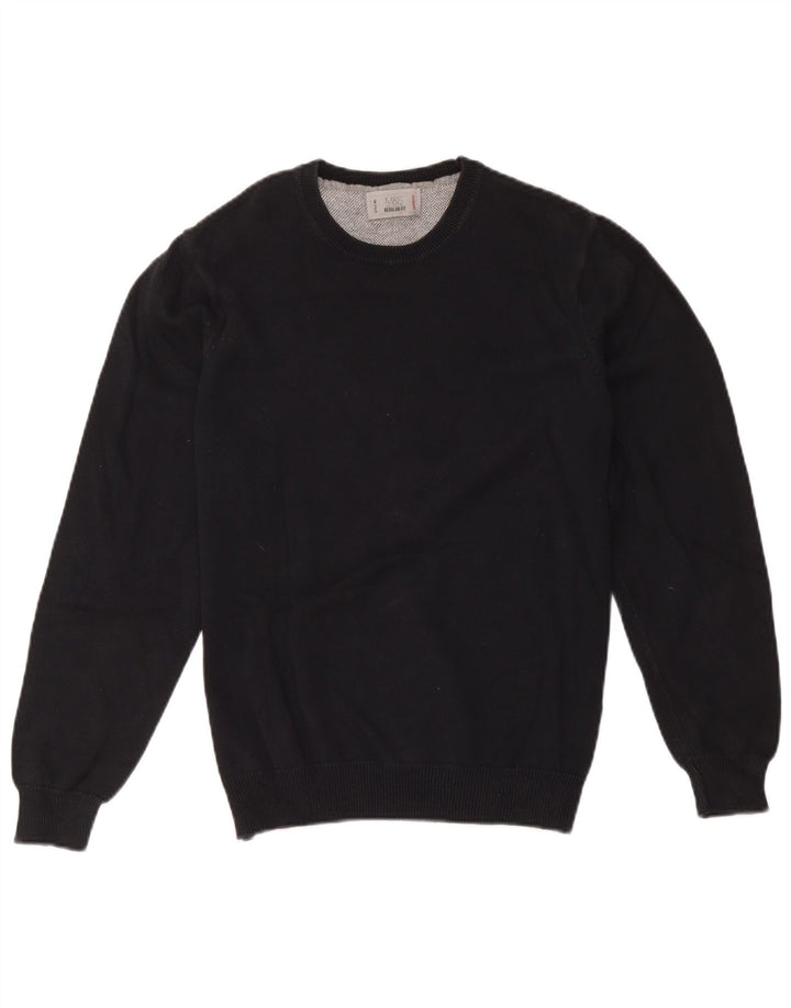 Maglione maglione girocollo da uomo Marks & Spencer vestibilità regolare nero medio