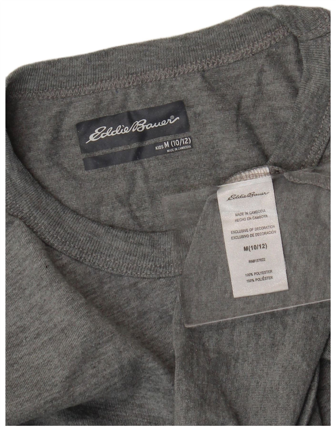 Maglietta da ragazzo Eddie Bauer Top 10-11 anni Poliestere grigio medio