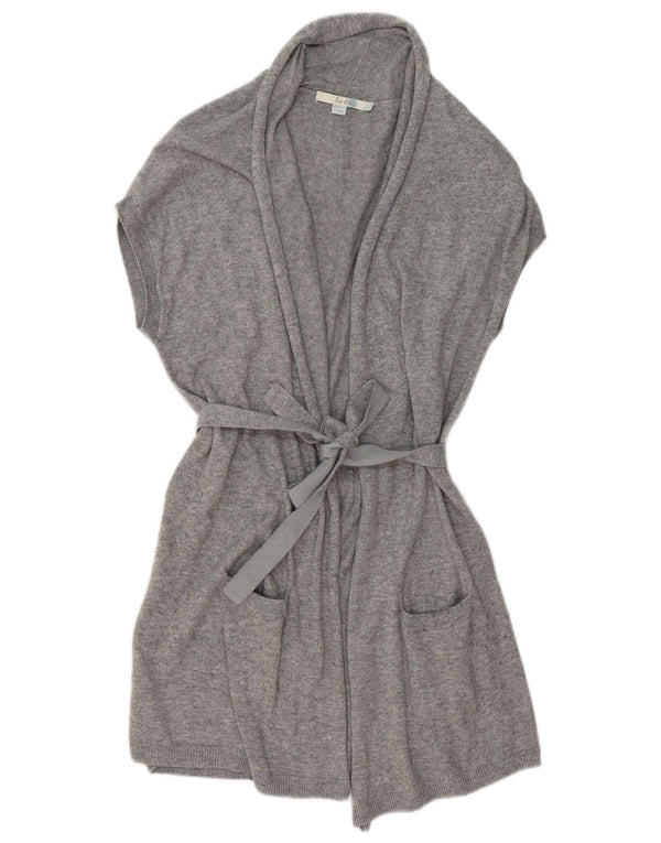 Maglione cardigan senza maniche da donna Boden UK 12 Cotone grigio medio