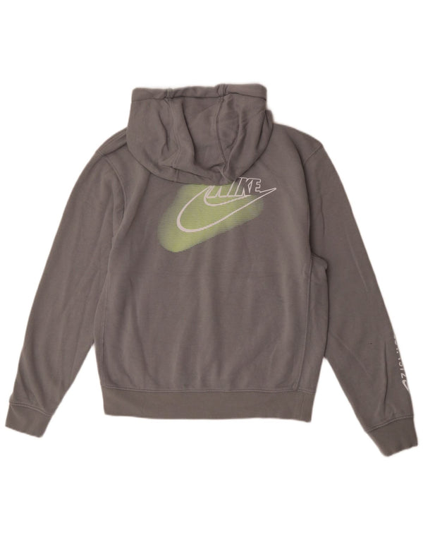 Felpa con cappuccio grafica Nike da uomo piccola in cotone grigio