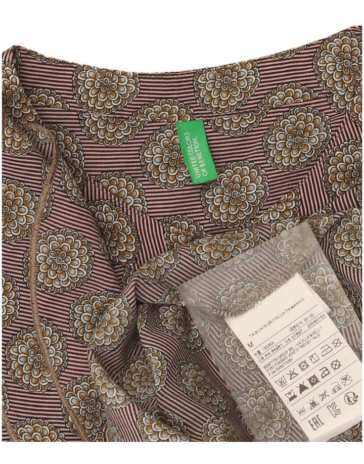 Camicetta da donna Benetton con volant sul davanti UK 14 Grigio medio floreale