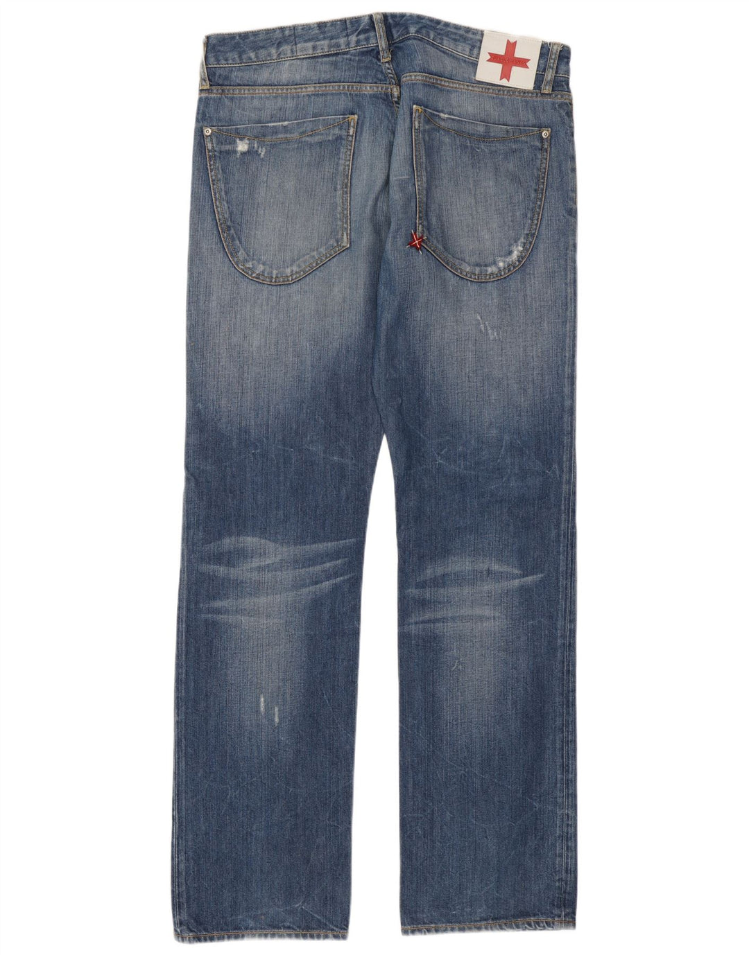 Jeans dritti invecchiati da uomo Zu Elements W36 L35 cotone blu