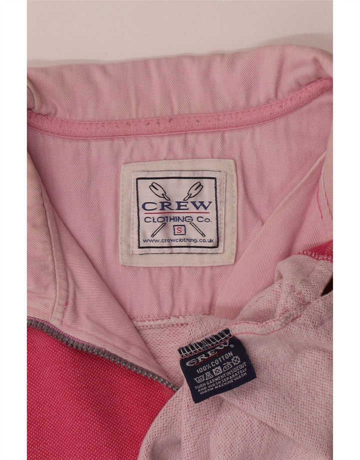 Crew Clothing Felpa con collo con zip da uomo Maglione piccolo in cotone rosa
