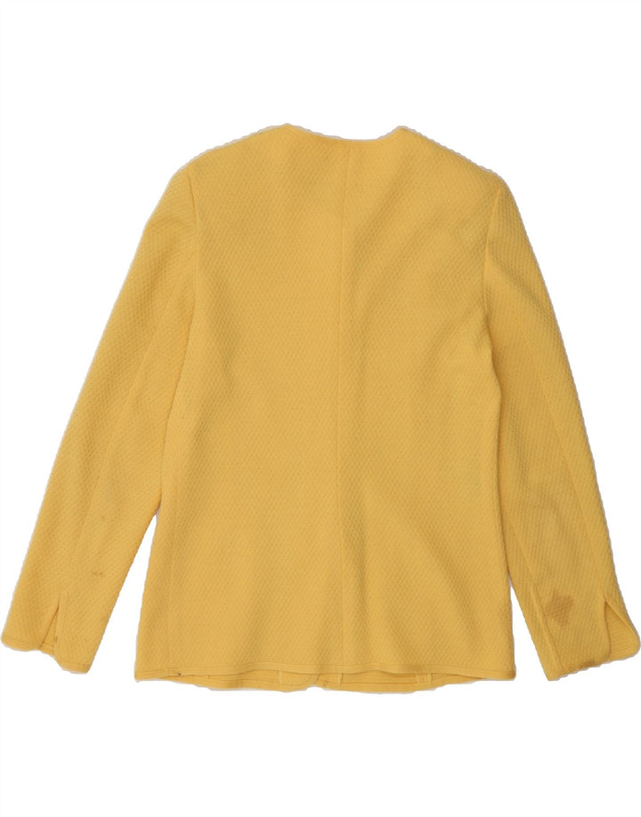 LUISA SPAGNOLI Womens Knit 4 Button Blazer Jacket UK 12 Medium Yellow Vintage Luisa Spagnoli and Second-Hand Luisa Spagnoli from Messina Hembry 
