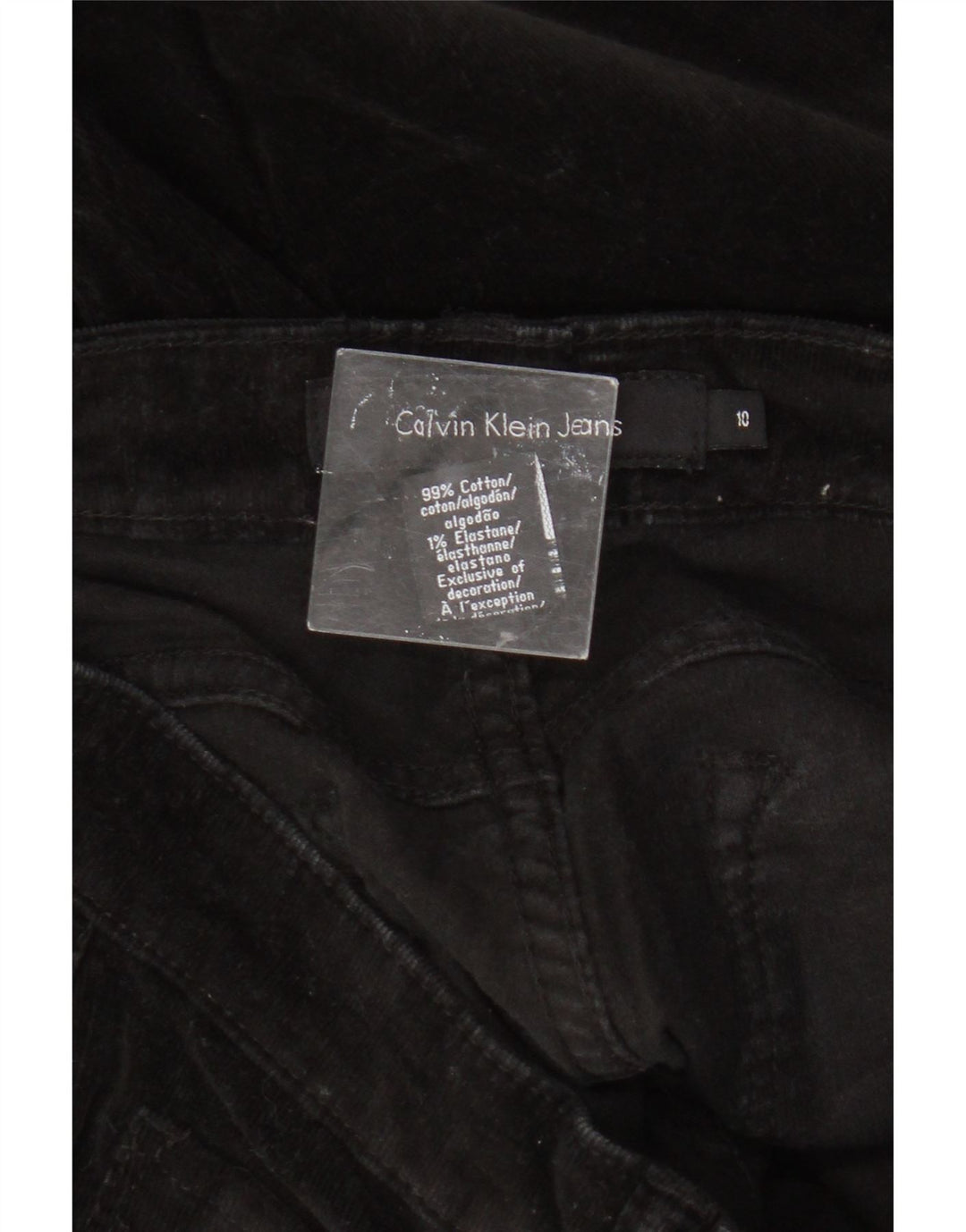 Pantaloni slim da donna in velluto a coste Calvin Klein US 10 medi W32 L30 neri