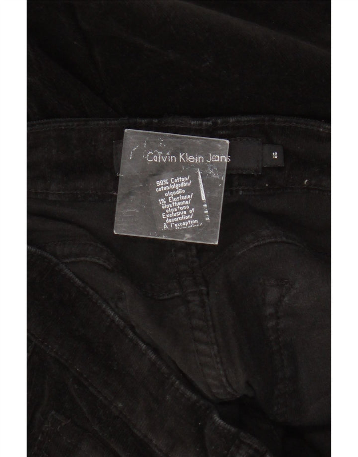 Pantaloni slim da donna in velluto a coste Calvin Klein US 10 medi W32 L30 neri