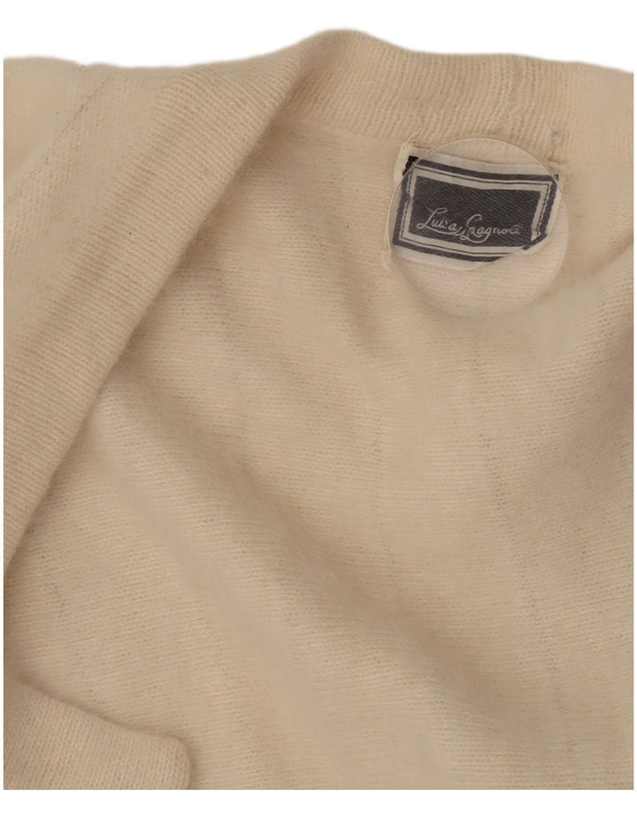 Luisa Spagnoli Maglia Bolero Aperto da Donna UK 14 Beige Medio