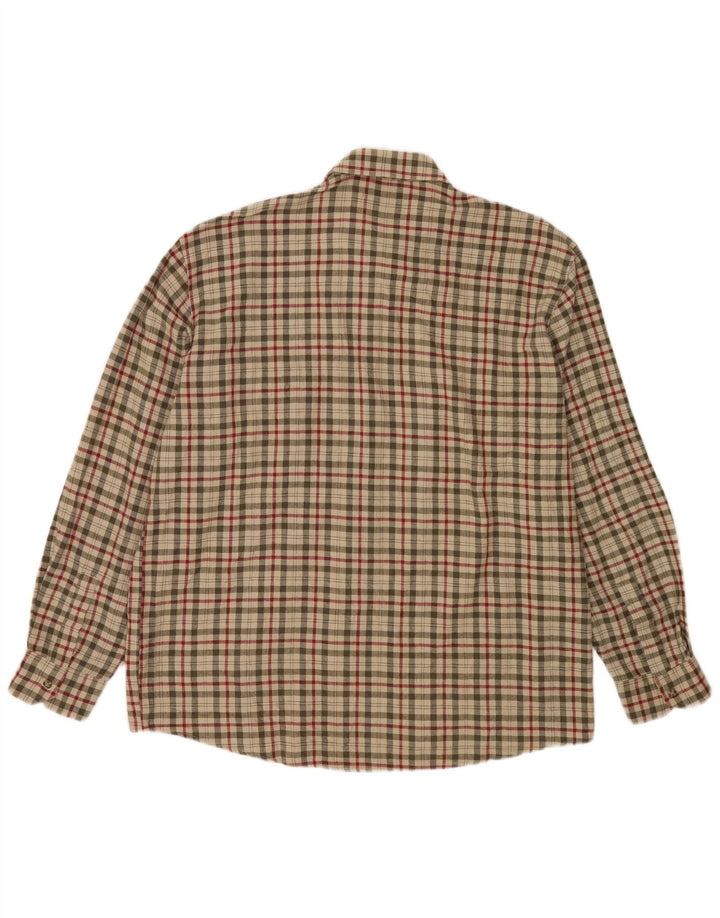 Camicia da uomo in flanella del progetto europeo XL in cotone a quadri verdi