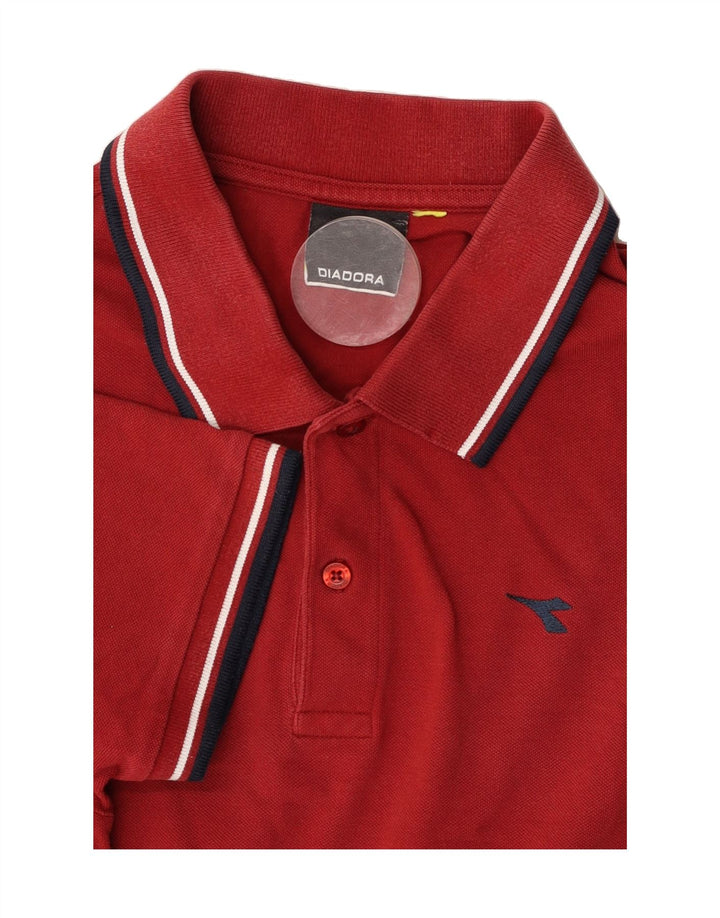 DIADORA Mens Polo Shirt Medium Red Vintage Diadora and Second-Hand Diadora from Messina Hembry 