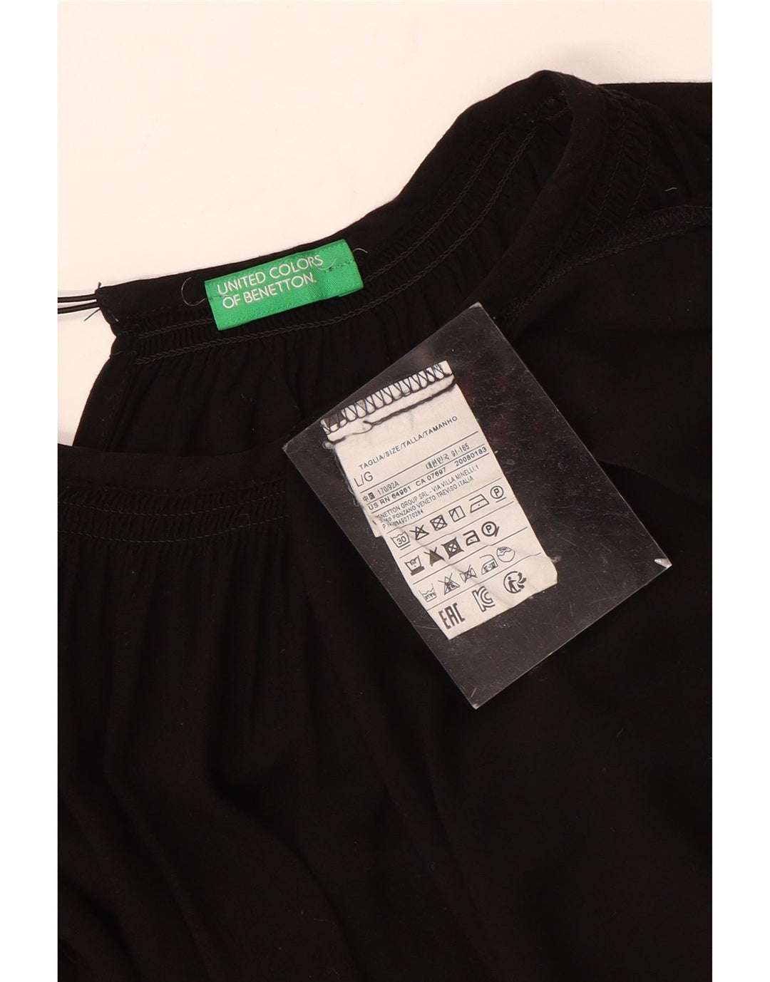 Camicetta oversize da donna Benetton Top UK 16 Large in viscosa nera