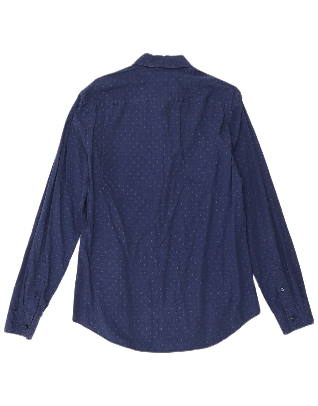 Camicia Benetton Uomo Large Blu Navy Maculato Cotone