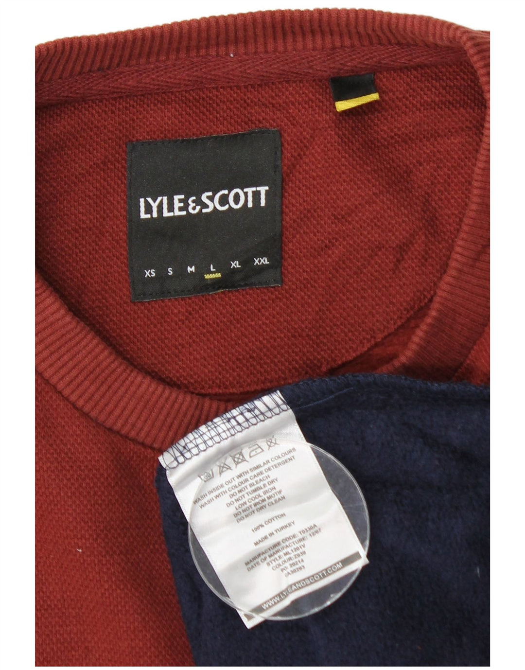 Felpa da uomo Lyle & Scott, grande, in cotone color block blu navy
