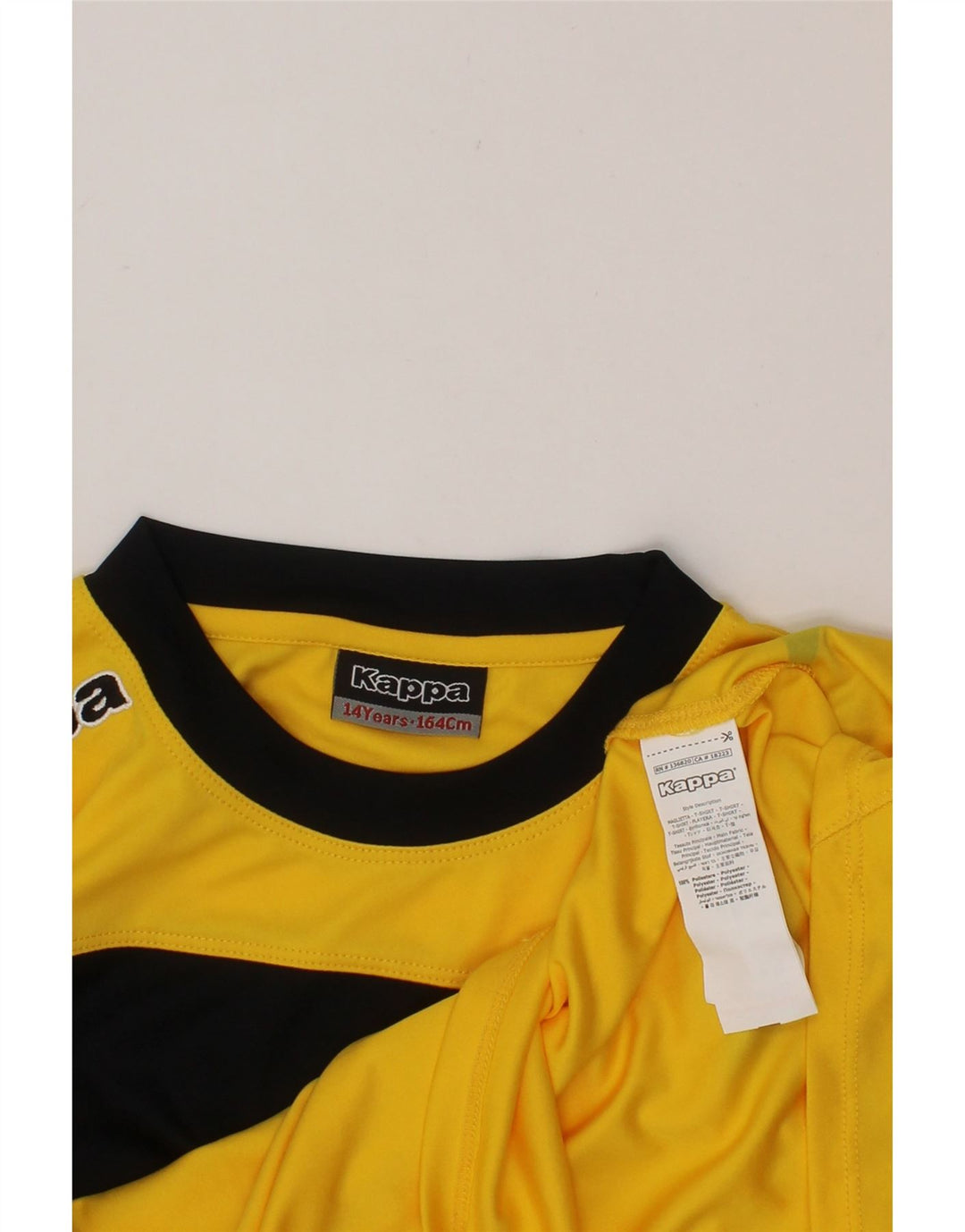 KAPPA Boys Graphic Top Long Sleeve 13-14 Years Yellow Polyester Vintage Kappa and Second-Hand Kappa from Messina Hembry 