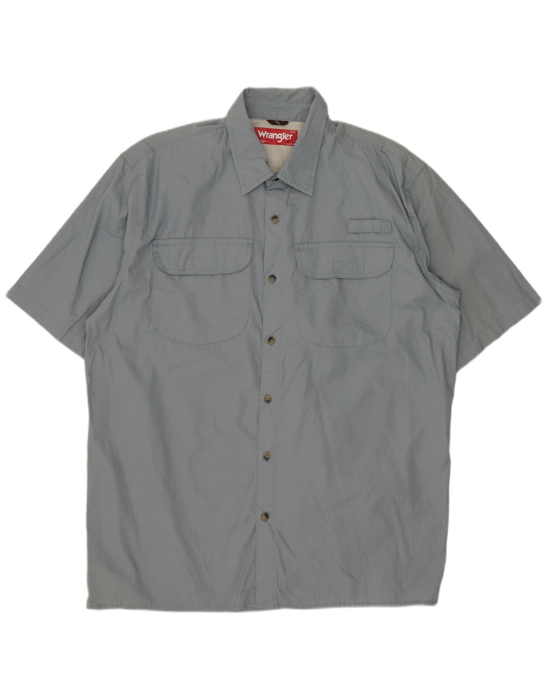 Camicia a maniche corte da uomo Wrangler grande in cotone grigio