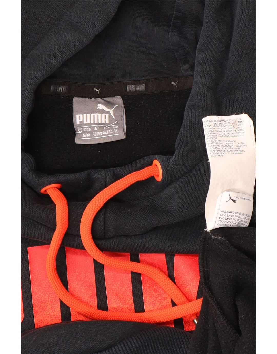 Felpa con cappuccio grafica da uomo Puma, cotone nero medio