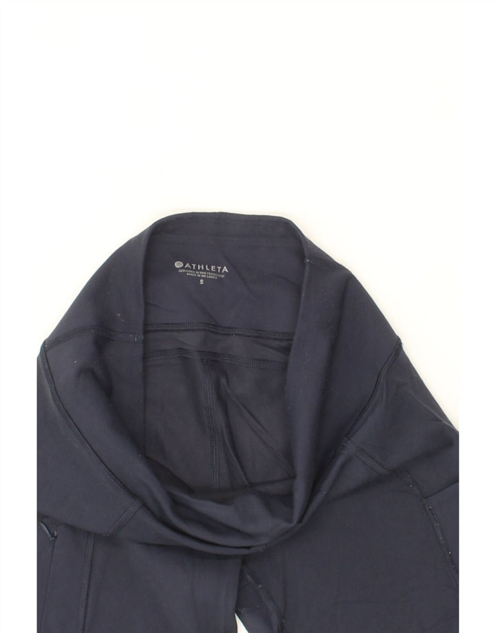ATHLETA Womens Capri Leggings Small W26 L16 Navy Blue Nylon Vintage Athleta and Second-Hand Athleta from Messina Hembry 