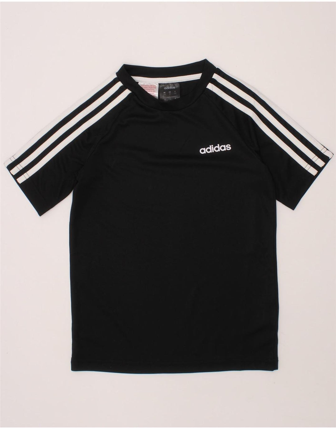 ADIDAS Boys Climalite Graphic T-Shirt Top 7-8 Years Black Polyester Vintage Adidas and Second-Hand Adidas from Messina Hembry 