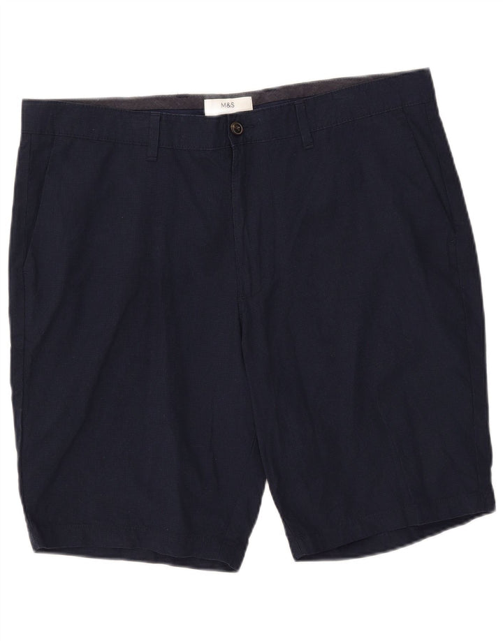 Pantaloncini chino da uomo Marks & Spencer W38 XL cotone blu navy