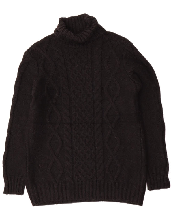 Maglione maglione da uomo Marks & Spencer a collo alto piccolo acrilico nero
