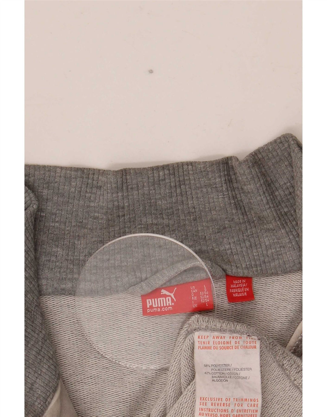 Giacca da tuta da uomo Puma Large in poliestere grigio